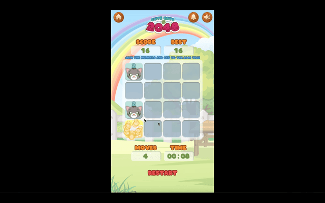 Cute Cats 2048 screenshot